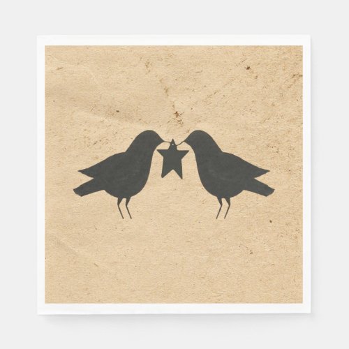 Crows With Star Paper Napkins