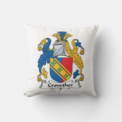 Crowther Family Crest Throw Pillow