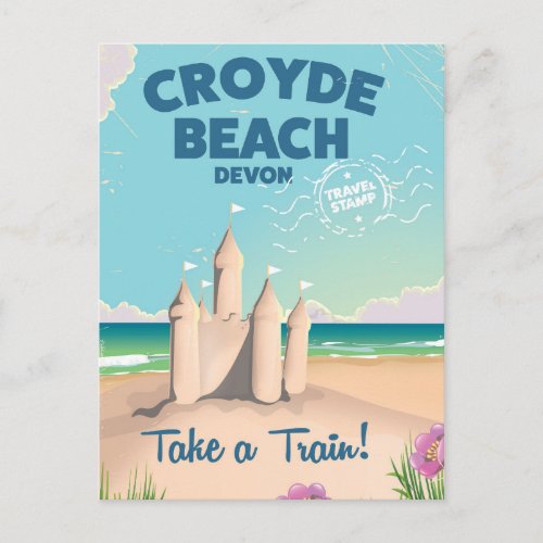 CROYDE BEACH Devon Vintage travel poster Postcard