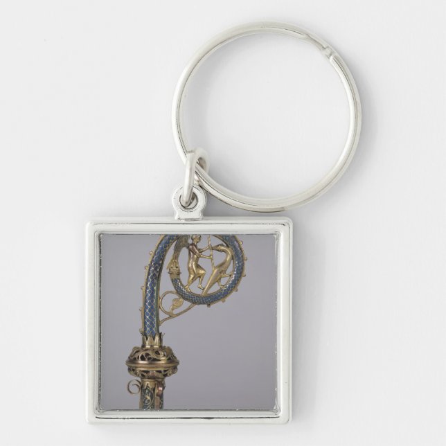 Crozier depicting St. Michael Keychain (Front)