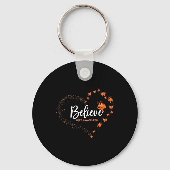 Crps Awareness Butterfly Believe  Keychain (Front)