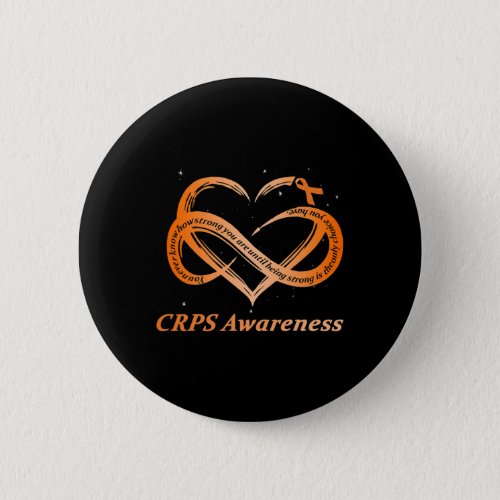 CRPS Awareness Chronic Pain Orange Ribbon RSD CRPS Button