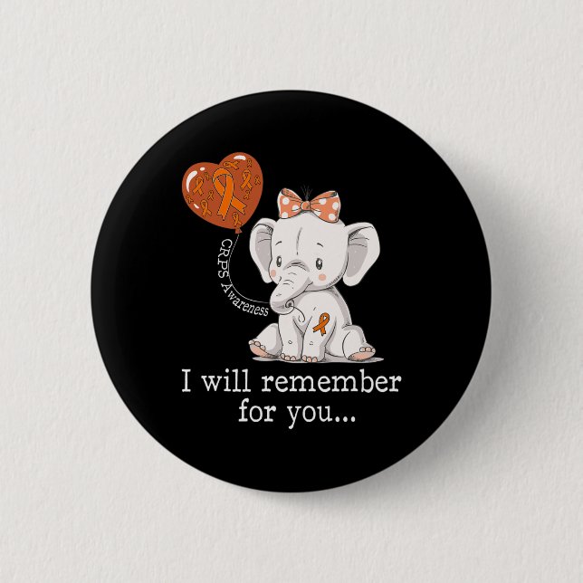 Crps Awareness Elephant  Button (Front)