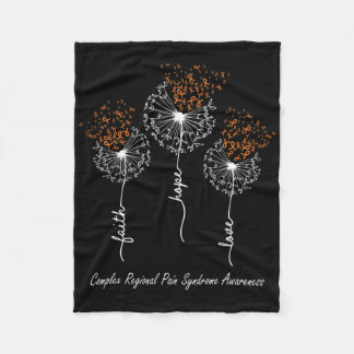 Crps Awareness Faith Hope Love Dandelion  Fleece Blanket