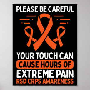 Crps Awareness Fighter Disease Rsd Warrior Orange  Poster
