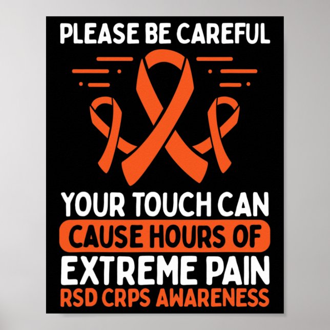 Crps Awareness Fighter Disease Rsd Warrior Orange  Poster (Front)