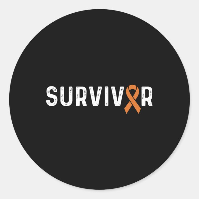 Crps Awareness Orange Ribbon Survivor  Classic Round Sticker (Front)