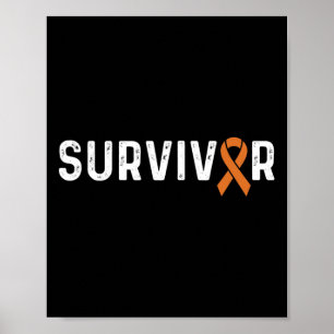 Crps Awareness Orange Ribbon Survivor  Poster