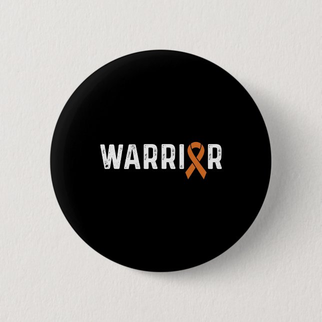Crps Awareness Orange Ribbon Warrior  Button (Front)