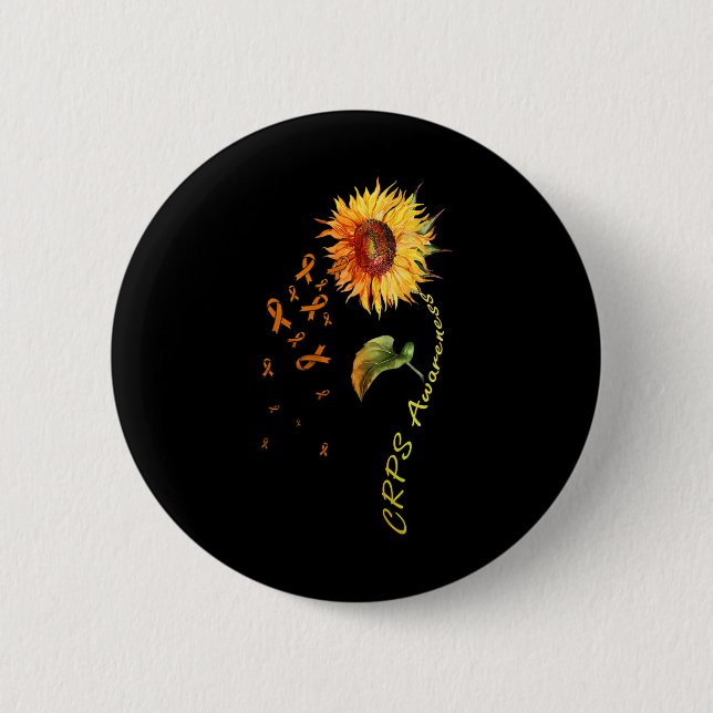 Crps Awareness Sunflower Tees  Button (Front)
