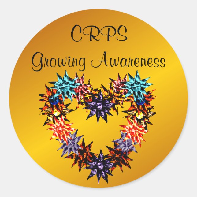 CRPS Growing Awareness Lava Blooms Heart Sticker (Front)