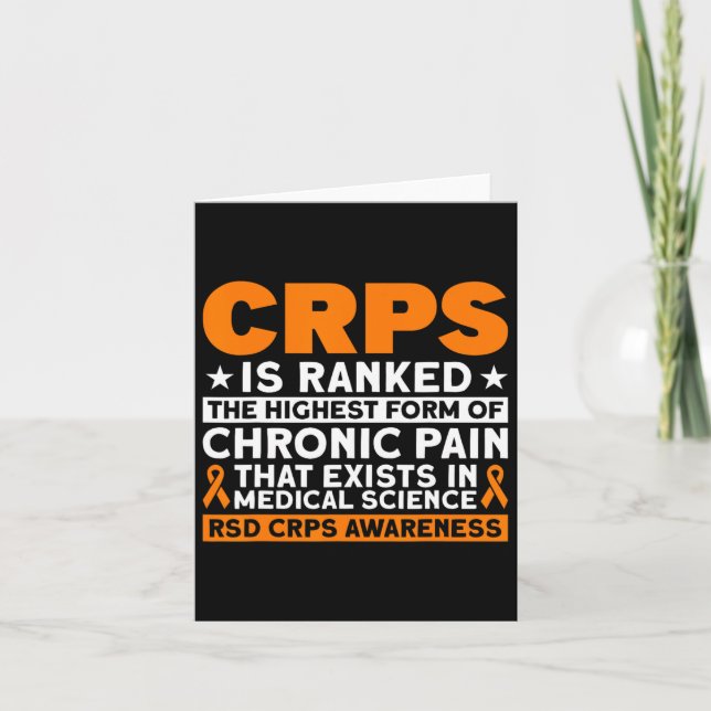 Crps Is Ranked The Highest Pain Rsd Crps Awareness Card (Front)