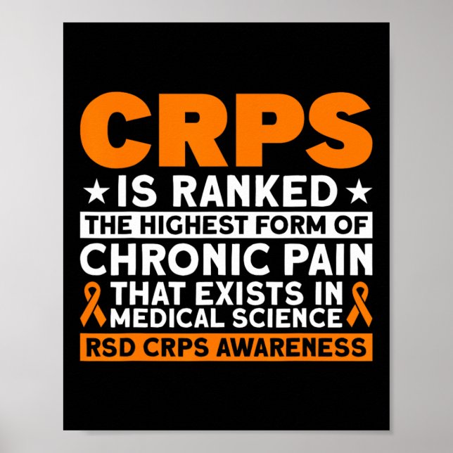 Crps Is Ranked The Highest Pain Rsd Crps Awareness Poster (Front)