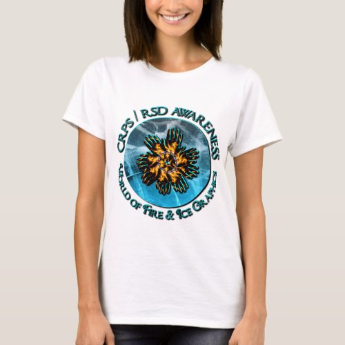 CRPS RSD Awareness World of Fire  Ice Logo T_Shirt
