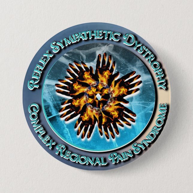 CRPS / RSD Turquoise Circlet Pinback Button (Front)