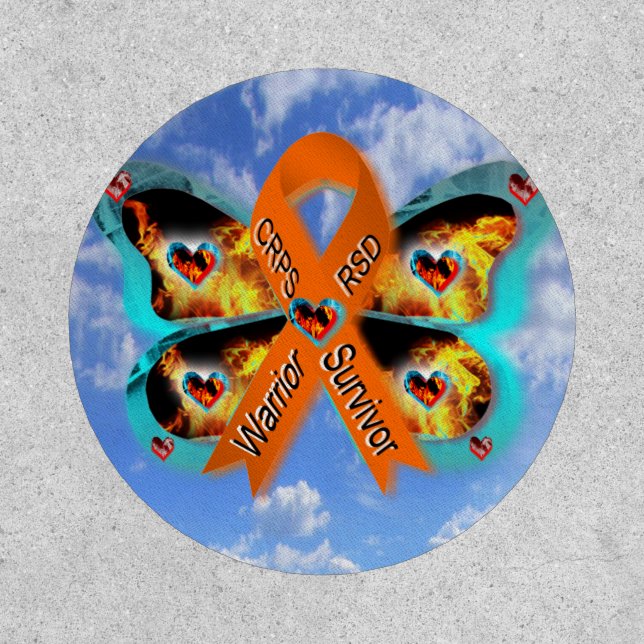 CRPS RSD Warrior Survivor Ribbon Butterfly Patch (Front)