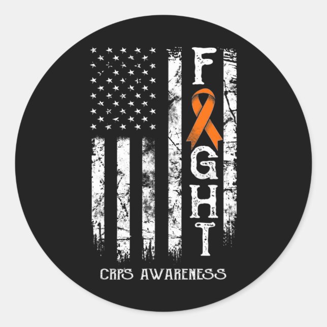 CRPS Warrior US Flag RSD CRPS Awareness Classic Round Sticker (Front)