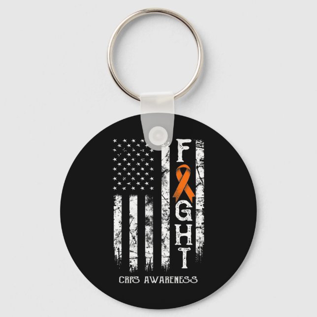 Crps Warrior Us Flag Rsd Crps Awareness  Keychain (Front)