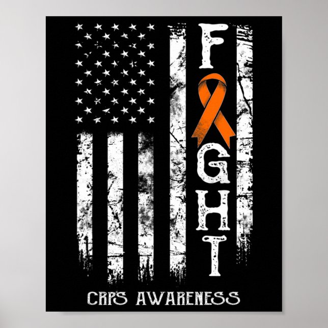 Crps Warrior Us Flag Rsd Crps Awareness  Poster (Front)