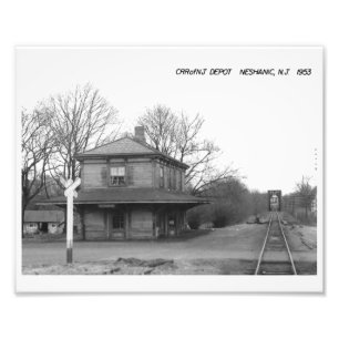 CRR of NJ Train Station, Neshanic, NJ Vintage Photo Print