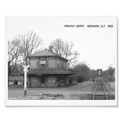 CRR of NJ Train Station Neshanic NJ Vintage Photo Print