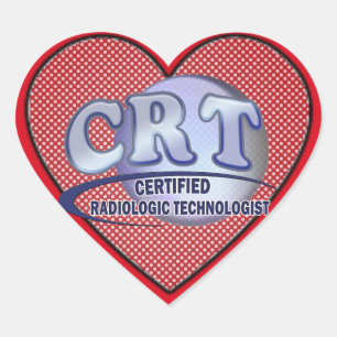 CRT CERTIFIED RADIOLOGIC TECHNOLOGIST  BLUE LOGO HEART STICKER