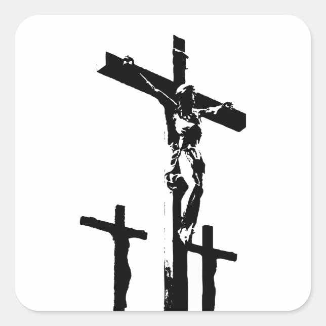 Crucfixion Square Sticker (Front)