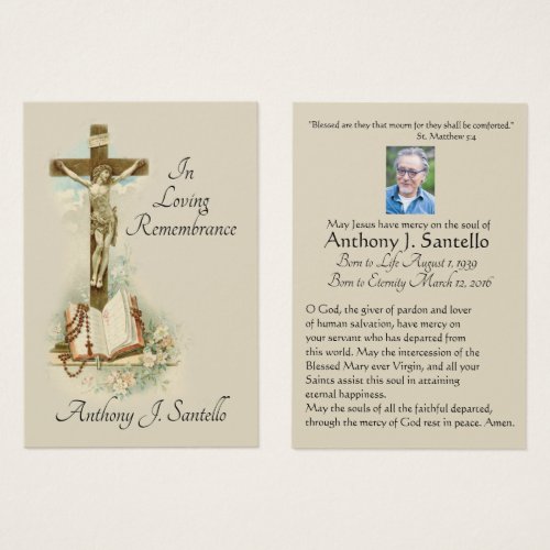 Crucified Jesus Catholic Funeral  Holy Card _