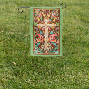 Crucified Jesus with John 3:16 Verse Lenten Garden Flag