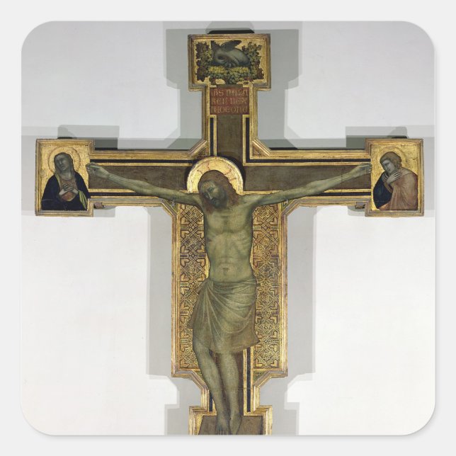 Crucifix 2 square sticker (Front)