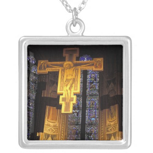 Crucifix above the High altar in the Santa Silver Plated Necklace