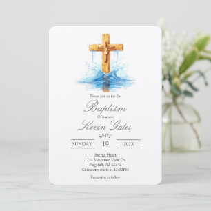 Crucifix  baptismInvitation Invitation