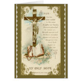 Crucifix Bible Rosary Prayer Gold Flowers lilies (Front)