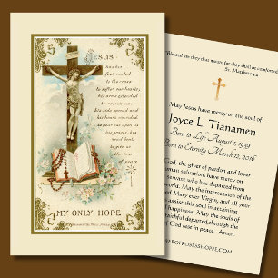 Crucifix Catholic Funeral Memorial Holy Card