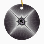 Crucifix Christmas Fractal Ceramic Ornament