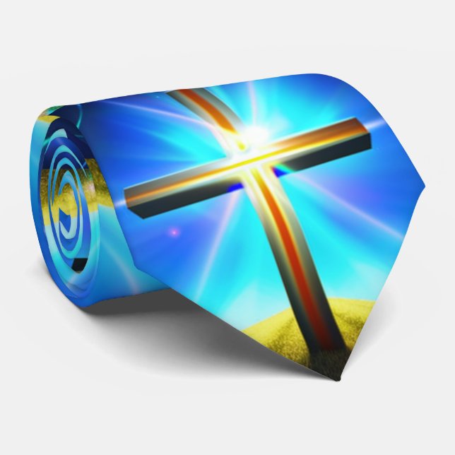  Crucifix Cross Jesus  Neck Tie (Rolled)