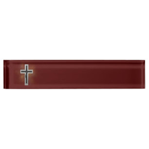 Crucifix Desk Name Plate