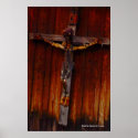 Crucifix on Wood Poster
