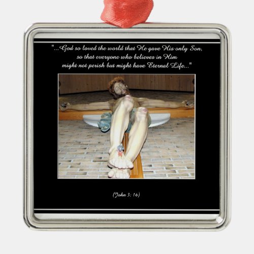 Crucifix Ornament with John 3 16 Quote