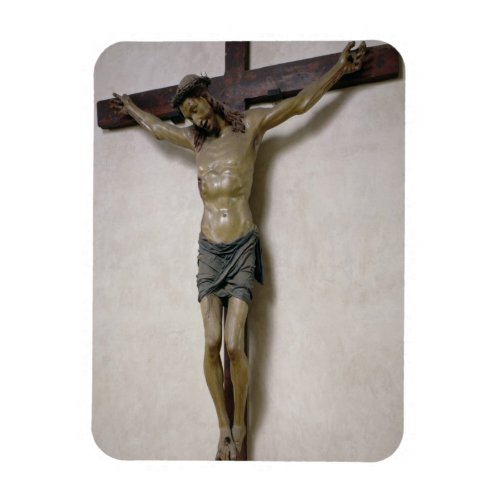Crucifix polychrome wood magnet