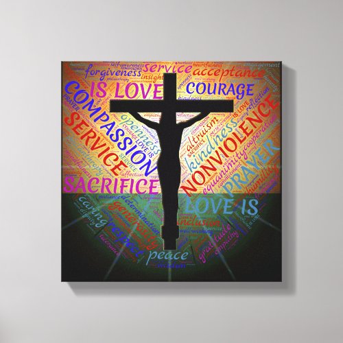 Crucifix  Words Canvas Print