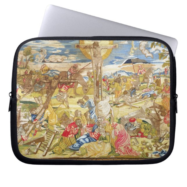 Crucifixion, 1609 (embroidery) laptop sleeve (Front)