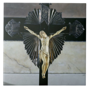 Crucifixion, 17th century (ivory) ceramic tile