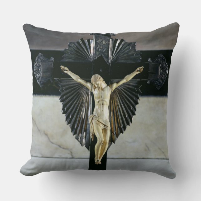 Crucifixion, 17th century (ivory) throw pillow (Front)