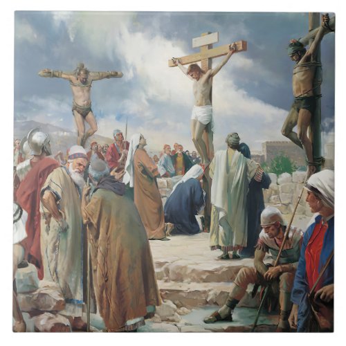 Crucifixion by Carl Bloch Ceramic Tile