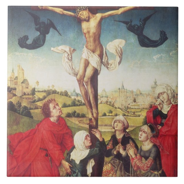 Crucifixion, c.1510 (oil on panel) ceramic tile (Front)