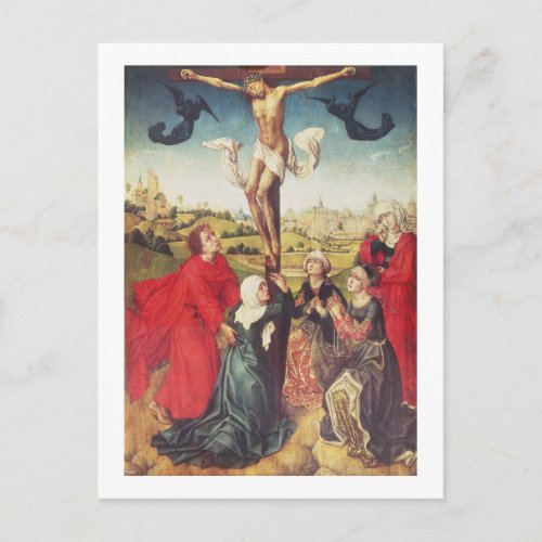 Crucifixion c1510 oil on panel postcard