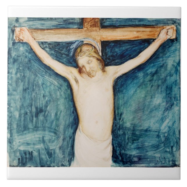 Crucifixion from the Altarpiece in the Church Ceramic Tile (Front)