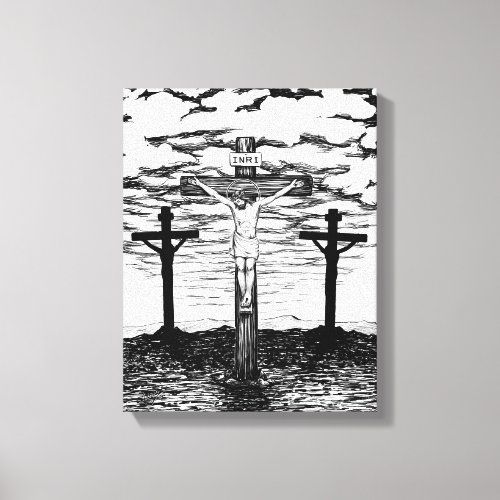 Crucifixion Illustration by Amanda Diehl Canvas Print