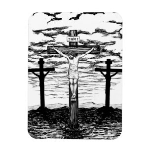 Crucifixion Illustration by Amanda Diehl Magnet